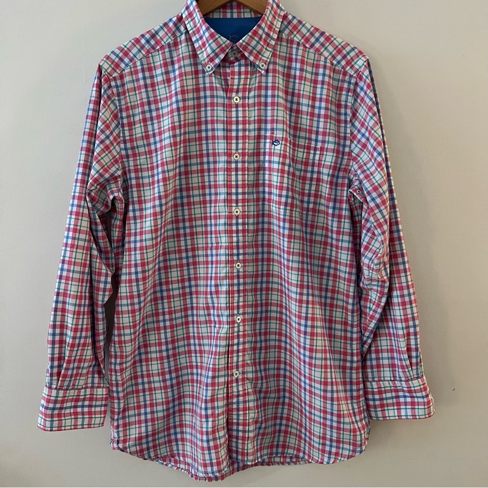 Southern Tide Men’s Size Small Plaid Button Down Collared Shirt